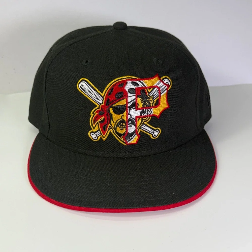 New Era Fitted Hat Men 7 1/4 Black Pittsburgh Pirates Cooperstown 59FIFTY Cap